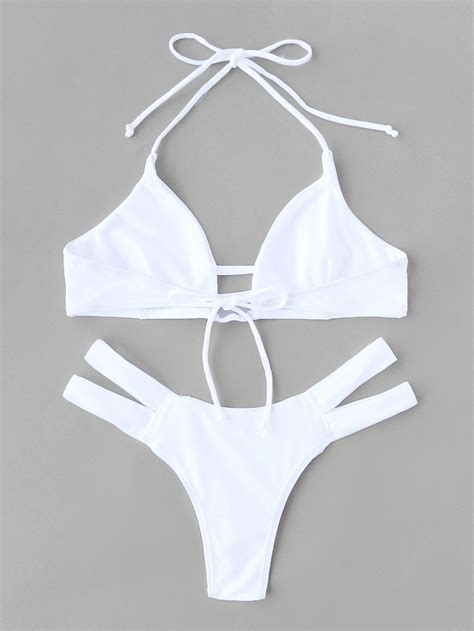 Halter Cutout Bikini Set SheIn Sheinside