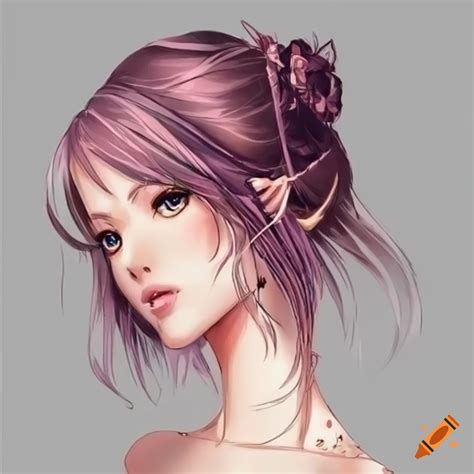 Elegant Anime Style Woman With Beautiful Hair On Craiyon