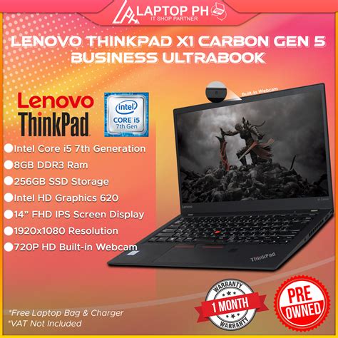 LENOVO Thinkpad X1 Carbon Gen5 14" Business Ultrabook Laptop | Intel