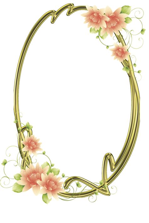 Oval Floral Frame PNG