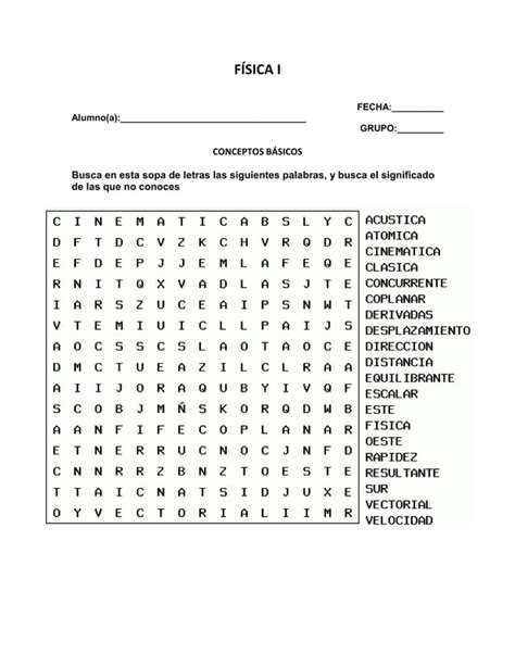 Sopa De Letras Fisica I PDF