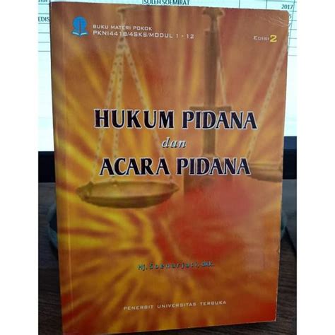 Jual New Buku Materi Pokok Hukum Pidana Dan Acara Pidana Soenarjati