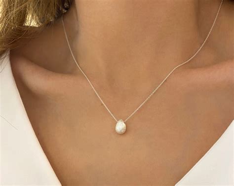 Tiny Gold Drop Necklace Dainty Teardrop Necklace Delicate Minimalist