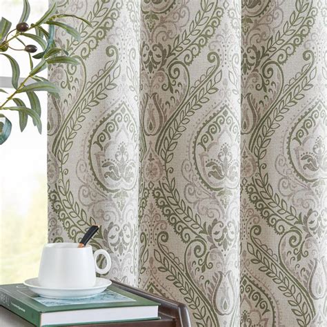 Jinchan Linen Textured Curtains For Living Room Darkening Inch