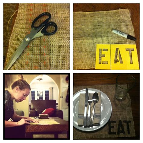 Burlap Projects, Fun Projects, Diy Burlap Placemats, Coffee Logo ...