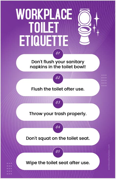 Workplace Toilet Etiquette Posters for Word | Edit & Print