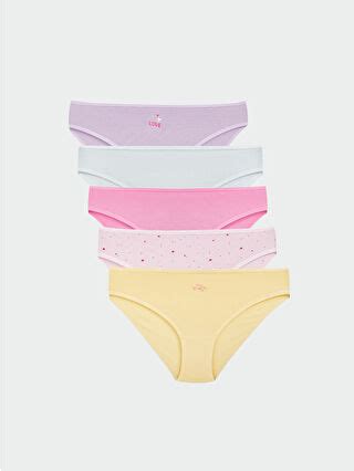 LCW Young Pembe Baskılı Bikini Külot 5 li Paket S51697Z8 LSZ LCW