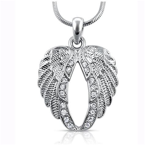 Small Crystal Guardian Angel Wings/Wing Pendant Necklace Fashion ...