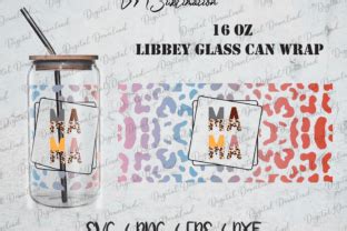 Leopard Mama Oz Libbey Glass Can Svg Graphic By Swallowbirdart