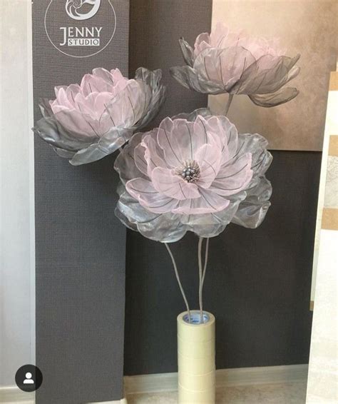Best 12 большие цветы из органзы – SkillOfKing.Com | Fabric flowers ...