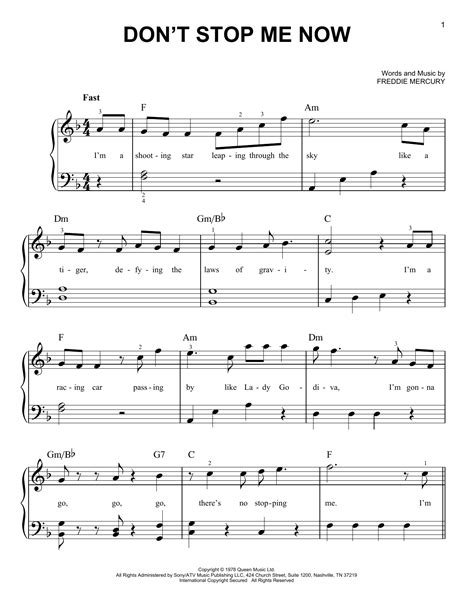 Queen Dont Stop Me Now Sheet Music Notes Chords Score Download