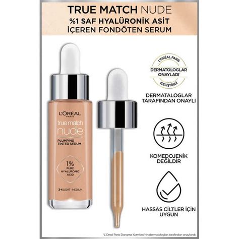 L Or Al Paris True Match Nude Fond Ten Serum Light Medium Ka An Parf Meri