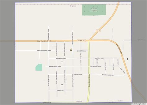 Map of Brighton city, Iowa - Thong Thai Real