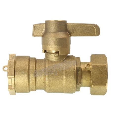 Lockable Ball Valve Brass Water Meter Valve With Free Nut