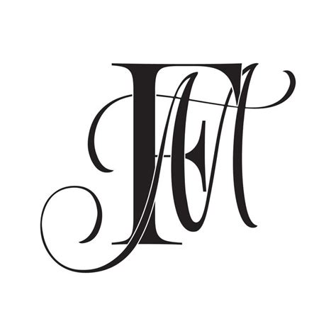 Fm Mf Monogram Logo Calligraphic Signature Icon Wedding Logo