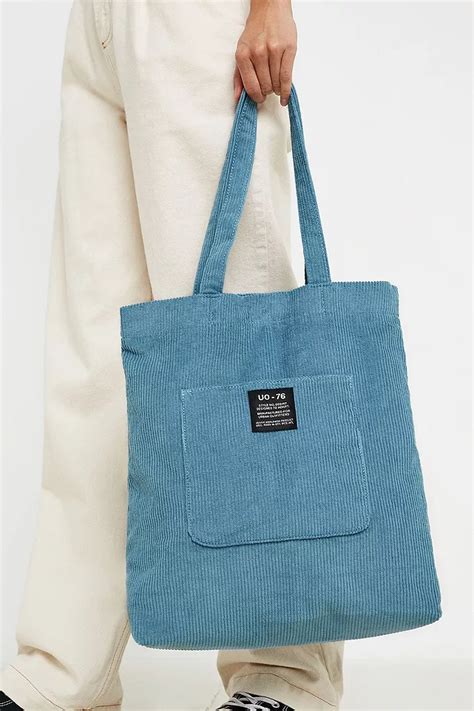 Uo Corduroy Pocket Tote Bag Urban Outfitters Uk