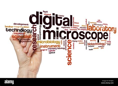 Digital Microscope Word Cloud Concept Stock Photo Alamy