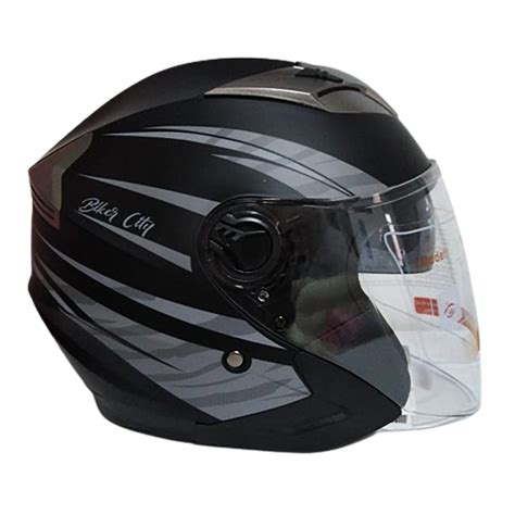 Casco De Moto Abierto Skuat Jet Gris Doble Visor Almacen Total