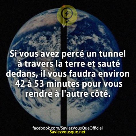 Si vous avez percé un tunnel à travers la terre et sauté dedans il