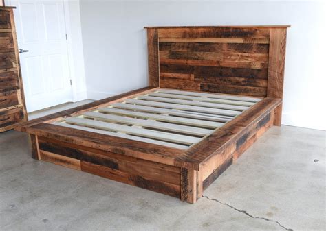 Reclaimed Wood Platform Bed Etsy Wood Platform Bed Wood Bed Frame