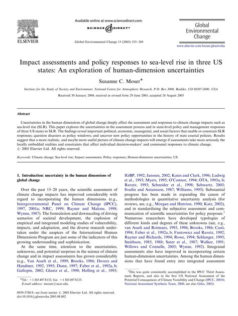 SOLUTION: Impact assessment sea level rise - Studypool