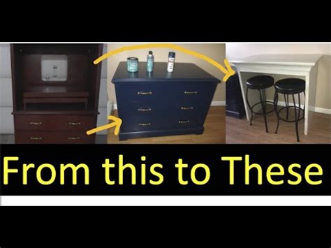 Transform OLD Entertainment Center TV Stand Turns Into Dresser Bar