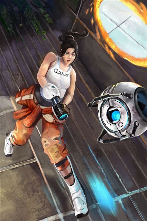 Chell And Wheatley Portal 2 Portal Game Portal