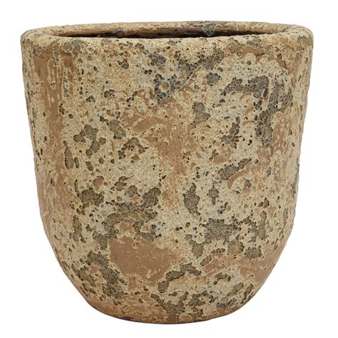 Vaso de Chão Extra Grande em Cerâmica 55x50cm Bege Bag Alto Bella Art