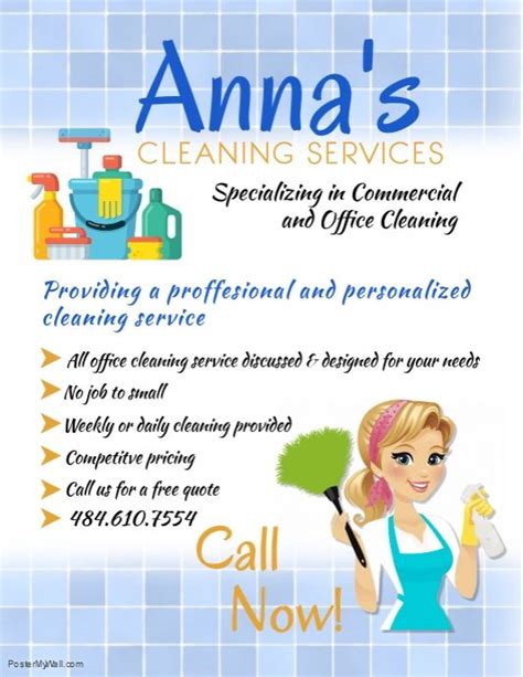 An Advertisement For Cleaning Services With A Woman Holding A Mop