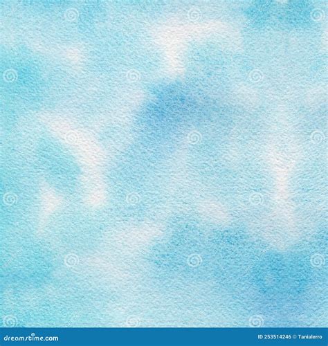 Abstract Light Blue Watercolor Hand Painted For Background Stock