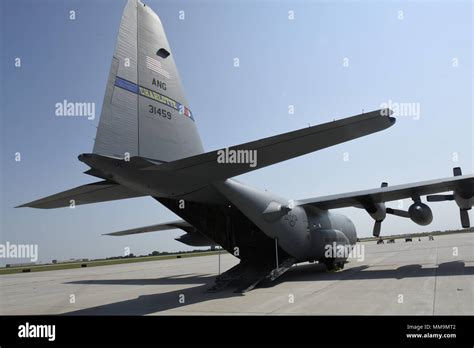 The Back Of A North Carolina Air National Guard C Hercules Sits