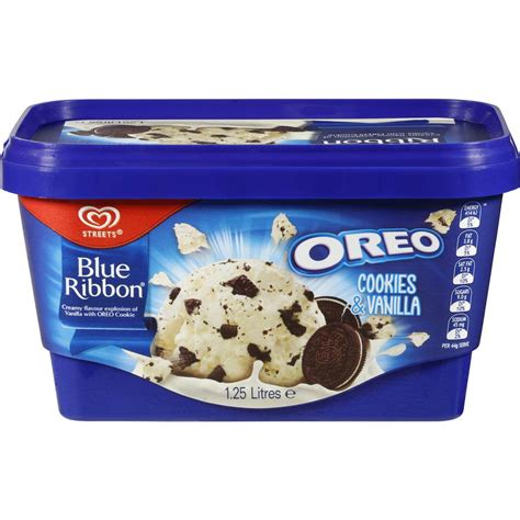 Blue Ribbon Reduced Fat Ice Cream Oreo Cookies And Cream 125l Tub