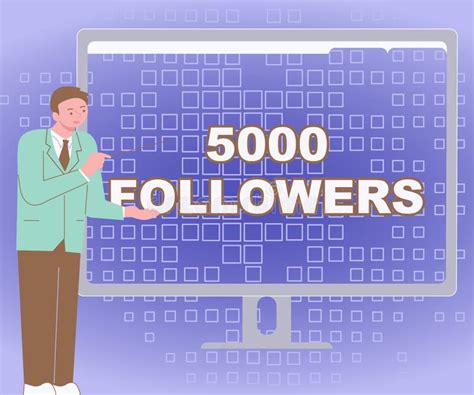 Conceptual Display 5000 Followers Internet Concept Number Of