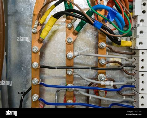 Three Phase Copper High Voltage Busbar In A Metal Box With Automatic