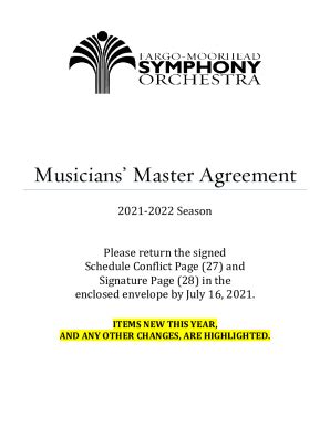 Fillable Online Musicians Master Agreement Fax Email Print