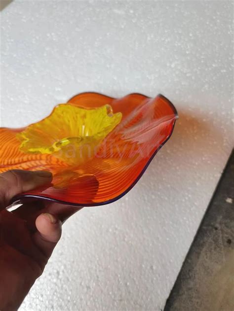 Colorful Murano Glass Lotus Leaves Home Wall Decoration Or For Garden