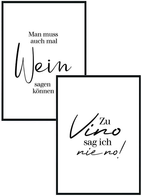 Poster Set Bild Din A Zu Vino Sag Ich Nie No Plakat Spruch