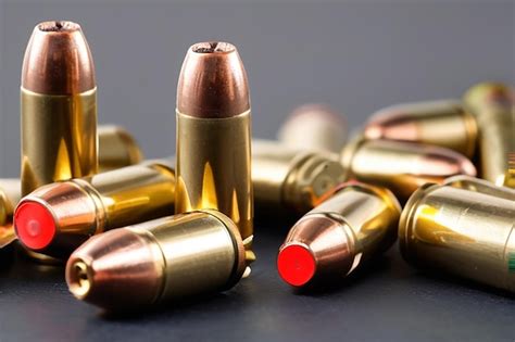 Premium Photo | 9mm 9x19 luger caliber live ammunition with golden ...