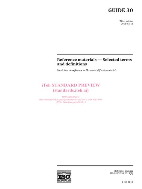ISO Guide 30 2015 | PDF | Science | Metrology