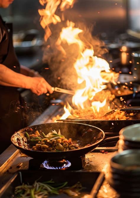 Chef cooking flame food fire. | Free Photo - rawpixel