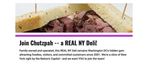 Real New York Deli Restaurant And Caterer In Fairfax Va Chutzpah Deli