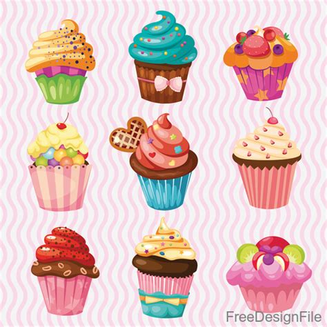 Cute Cupcake Vector Design 01 Free Download