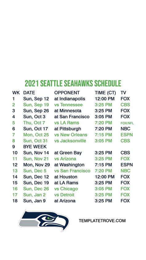 Seahawks Home Schedule 2024 2024 Calendar Template Excel