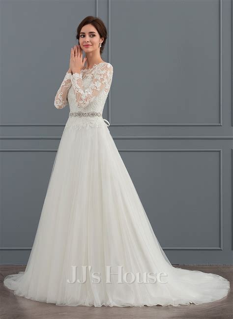 Robe Marquise Princesse Col Rond Balayage Pinceau Train Tulle Dentelle