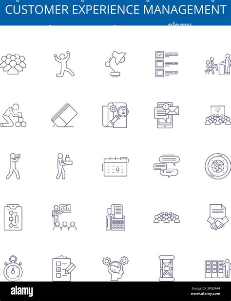 Customer Experience Management Line Icons Signs Set Design Collection