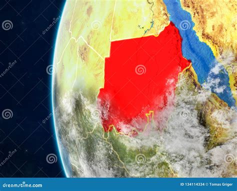 Sudan On Globe From Space Stock Illustration Illustration Of Sudanese