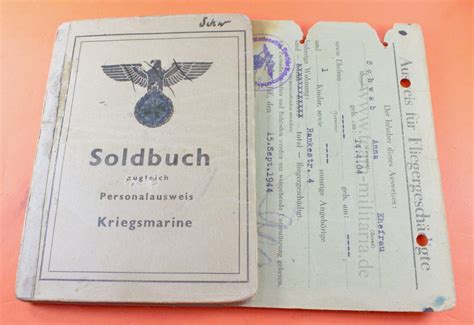 Soldbuch Der Kriegsmarine Matrose Schwab