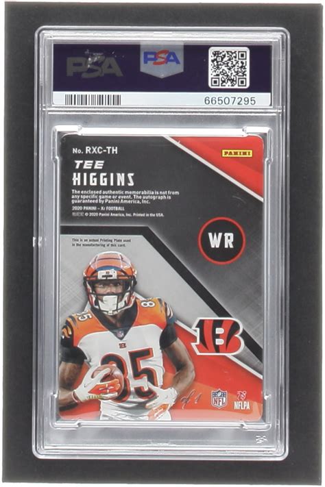 Tee Higgins 2020 Panini XR Rookie Xcellence Autograph Swatches Printing