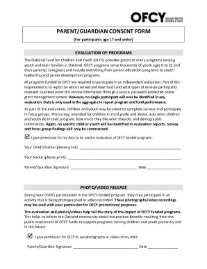 Fillable Online Parent Or Guardian Consent Form New Jerseyparent Or