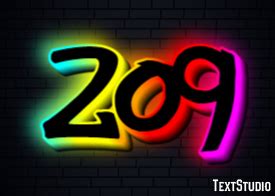 209 Text Effect and Logo Design Number